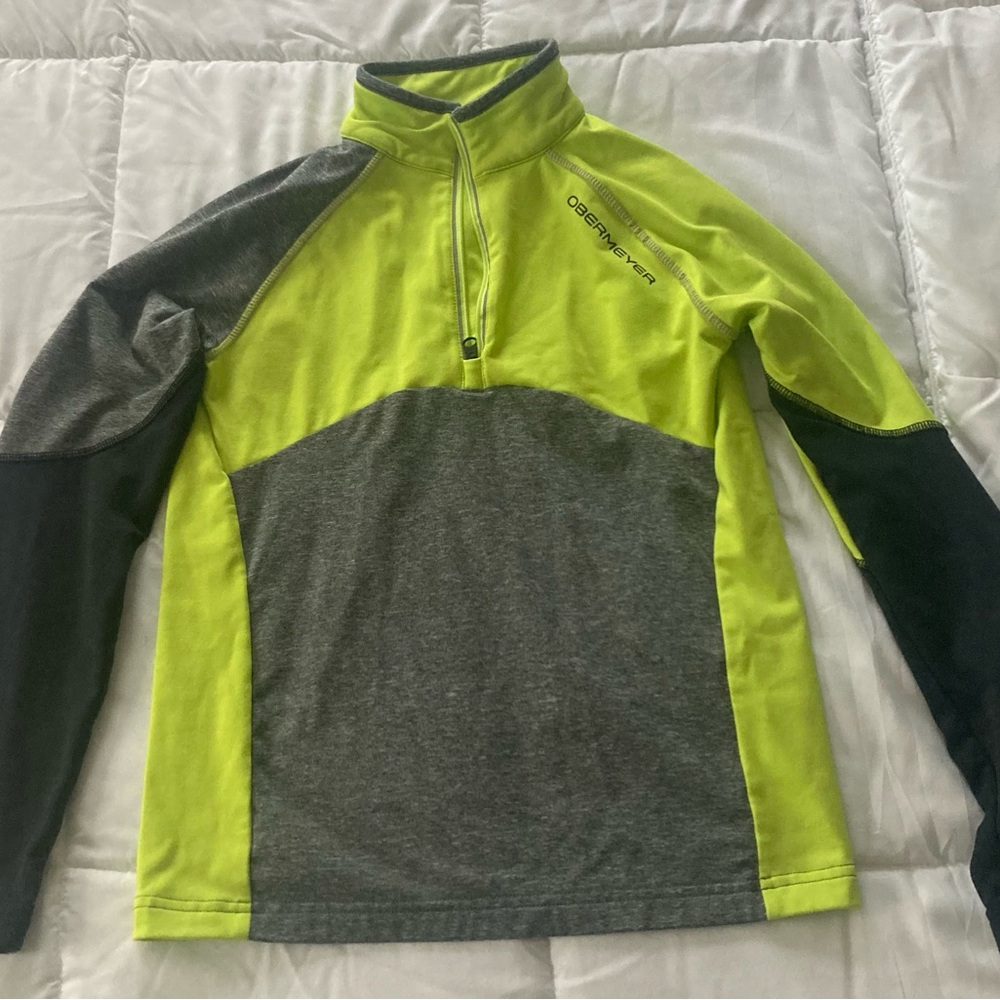 Obermeyer Kids Sweatshirt - Lime Green and Gray